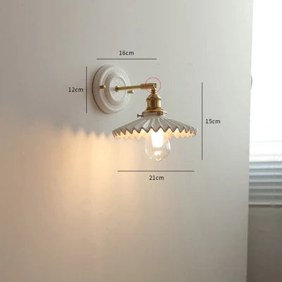 Applique LED nordique japonaise cuivre blanc - vue 8 sur 23