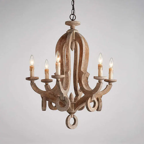 lustre vintage en bois massif style américain pour divers espaces