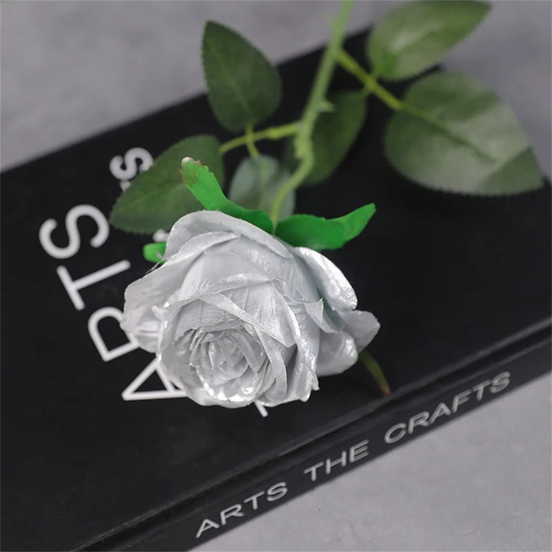 fleurs de roses artificielles en soie pour décorations romantiques