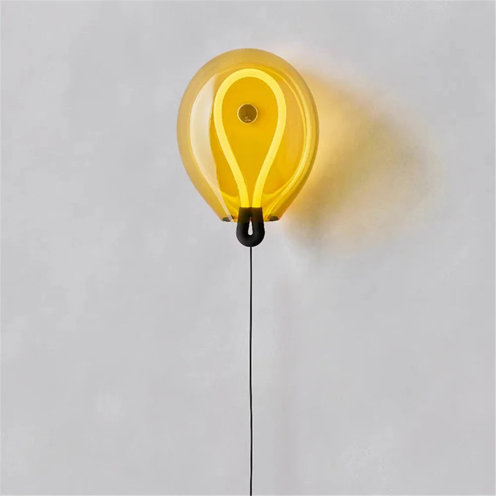 Nordic design coloured glass LED wall light for modern interiors - vue 4 sur 8