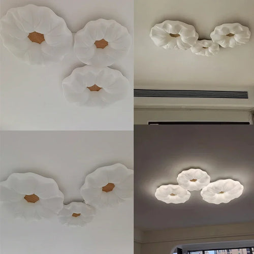 lustre led moderne avec moule fleurs en style nordique loft - vue 7 sur 11