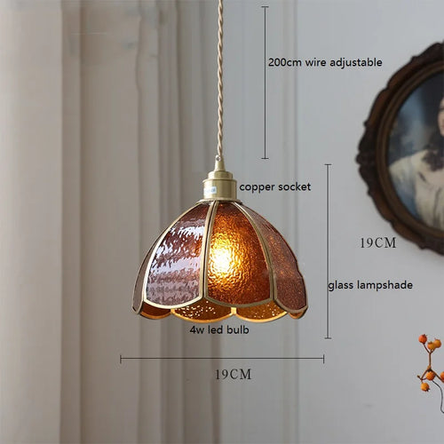 Nordic vintage handheld lamp with coloured glass and copper - vue 18 sur 29