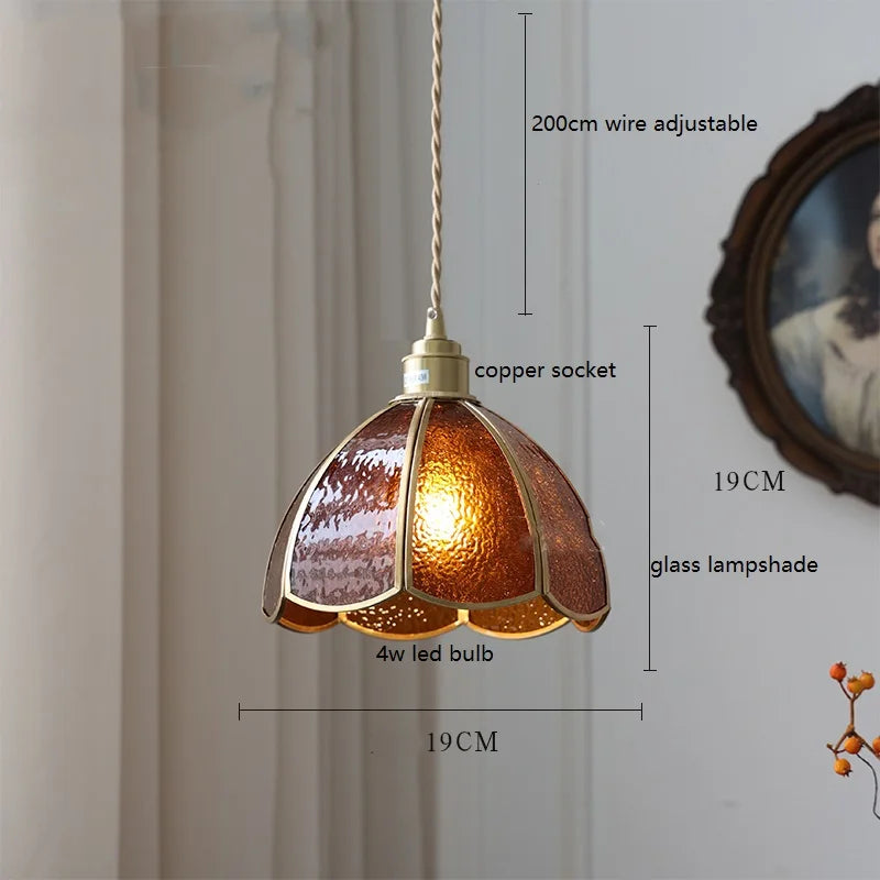 Nordic vintage handheld lamp with coloured glass and copper - vue 17 sur 29