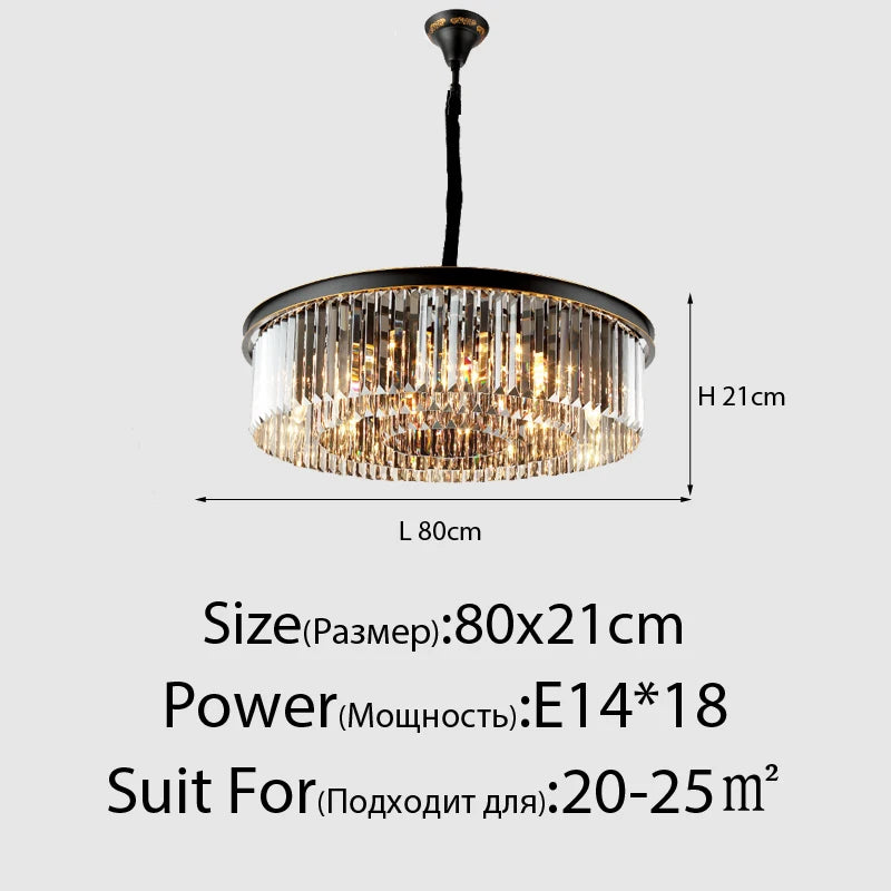 Lustre en cristal LED moderne américain salon salle à manger Villa suspension chambre plafond suspension lampe décor à la maison Lustre - vue 12 sur 21