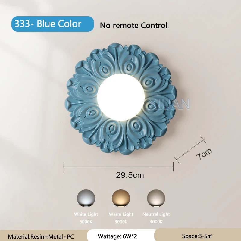 Vintage peacock tail wall light for interior decoration