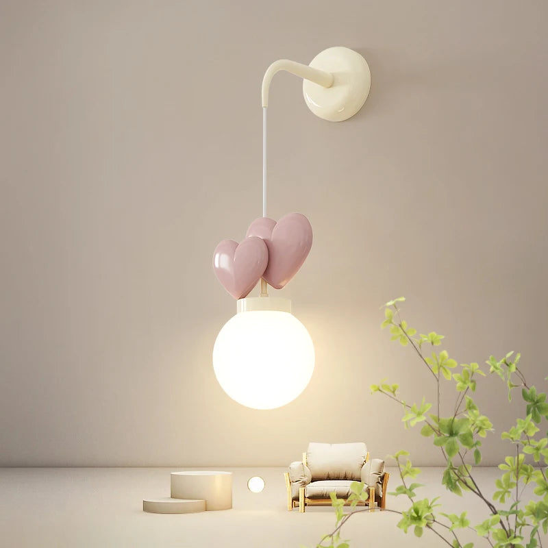Children's Room Hanging Wall Light Purple Red Pink Love Wall Lamp for Nursery School Kids Baby Room Decorative Night Lamps E27 - vue 2 sur 11