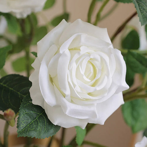 3 têtes de roses artificielles pour décoration de mariage et chambre - vue 5 sur 10