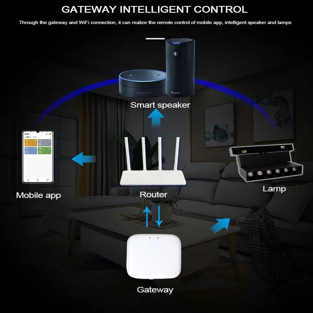 suspension zigbee3.0 intelligente avec lumière led moderne et connectivité - vue 4 sur 27