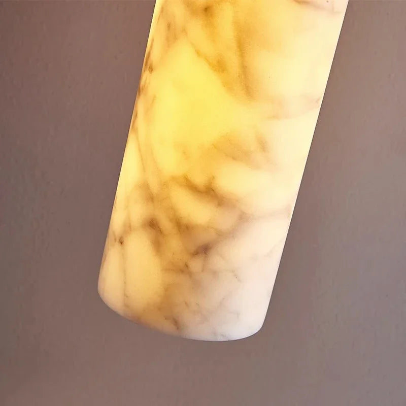 lustre wabi-sabi en marbre naturel pour hôtel design - vue 4 sur 10