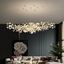 Ginkgo feuille cage d'escalier long lustre lumière atmosphérique villa de luxe duplex bâtiment loft hall d'hôtel lampes d'art créatives