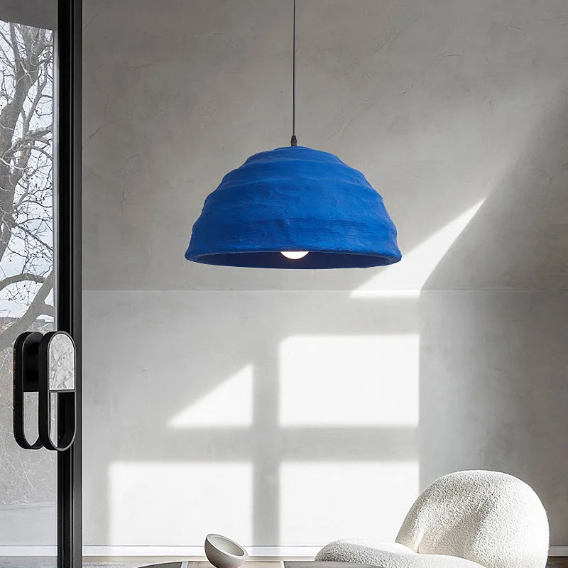 Klein bleu Suspension bol 49 CM Table à manger enfants chambre chevet Suspension Wabi Sabi maison séjour Suspension éclairage - vue 4 sur 7