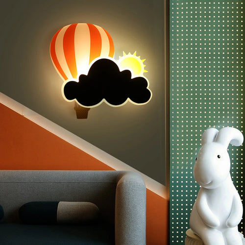 applique murale led nuage de ballons à air chaud pour enfants