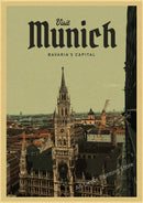 affiche rétro de voyage pour passionnés de tourisme