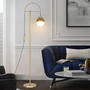 lampadaire rétro doré design nordique pour intérieur élégant