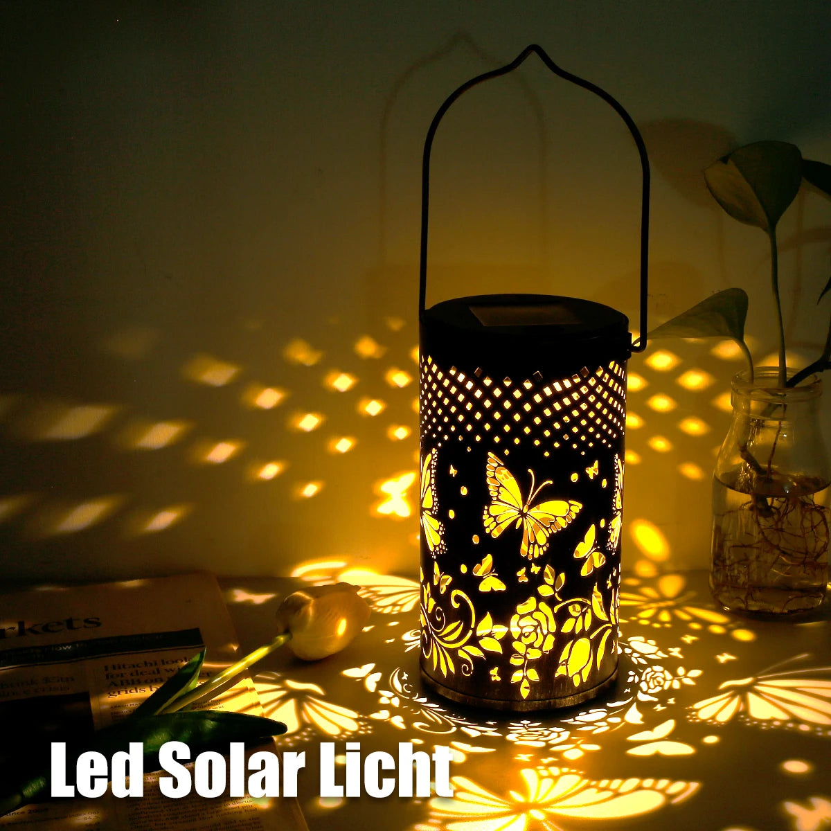 lampe solaire rétro pour jardin et décoration extérieure - vue 7 sur 6