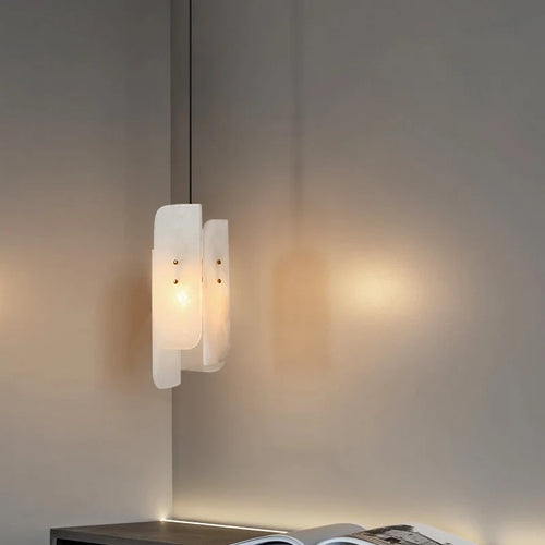 lampe suspendue en marbre avec fil de cuivre réglable 	 style