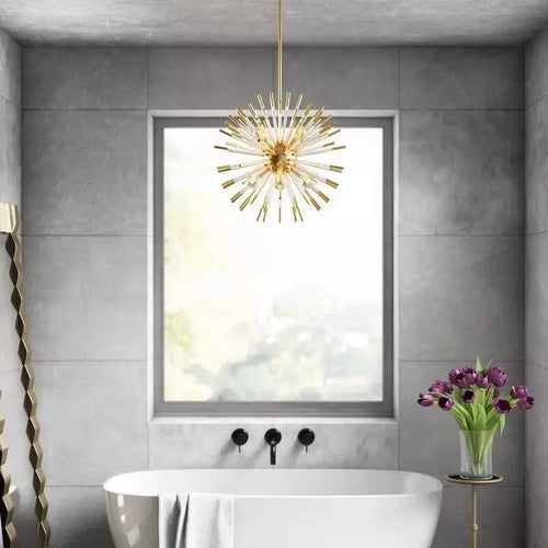 lustre de luxe design cristal pissenlit led pour décoration intérieure