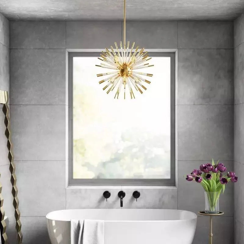 lustre de luxe design cristal pissenlit led pour décoration intérieure - vue 6 sur 12
