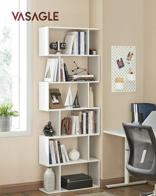 VASAGLE Bookcase, 6 Tier Shelf, Storage Unit, Divider, for Living Room, Bedroom, Office - vue 2 sur 8