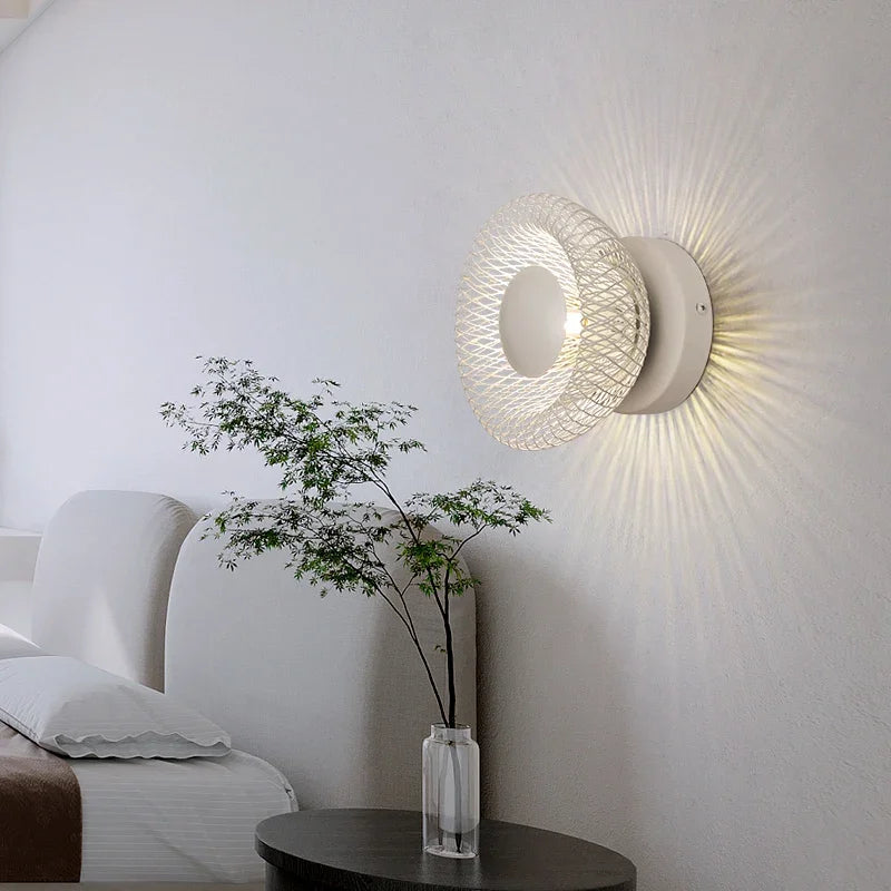 Italy Horn Design Iron Mesh Aisle Lamp Sconce Corridor Ceiling Bedroom TV Backdrop Ceramic Head LED Home Decor Wall Lighing - vue 6 sur 11