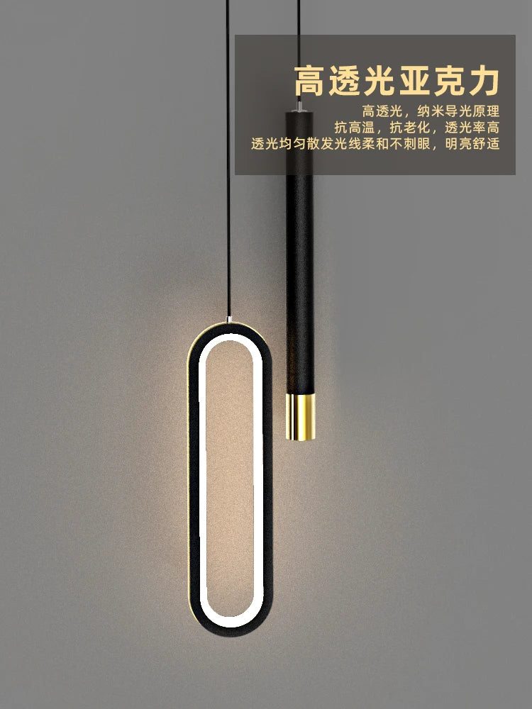 lustre moderne minimaliste nordique double tête longue ligne