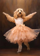 portraits de ballerine de chien art abstrait mural kawaii