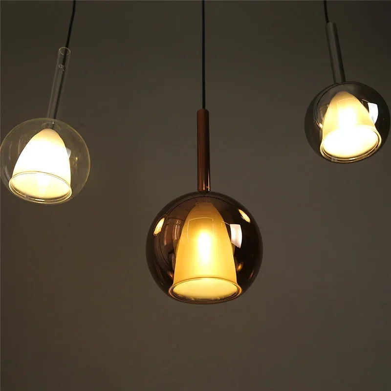 suspension en verre design nordique moderne pour éclairage décoratif - vue 5 sur 17