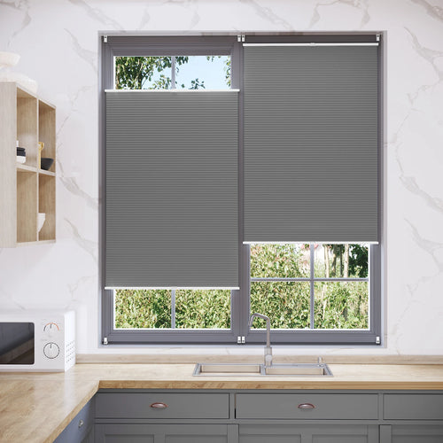Store plissé occultant thermique sans perçage pour porte - vue 2 sur 6