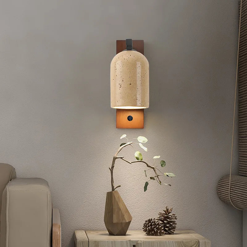 applique murale led en pierre naturelle avec interrupteur et livraison directe - vue 2 sur 10