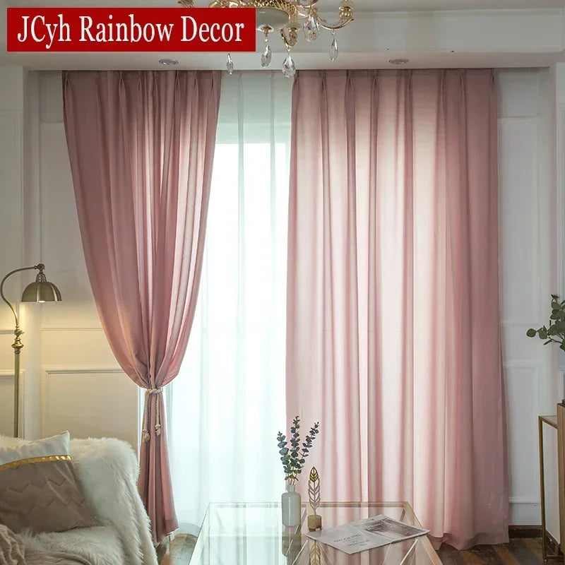 Voilage tulle semi froissé moderne pour salon chambre - vue 2 sur 9