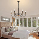 Lustre à 6 têtes rétro américain Rural bois français nordique