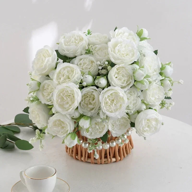 bouquet de pivoines artificielles pour décoration florale intérieure - vue 5 sur 17