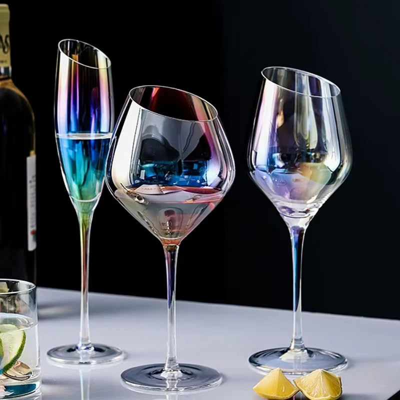 Verres champagne biseautés style nordique design créatif