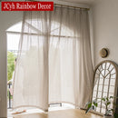 Voilage style japonais aspect lin motifs courbes salon
