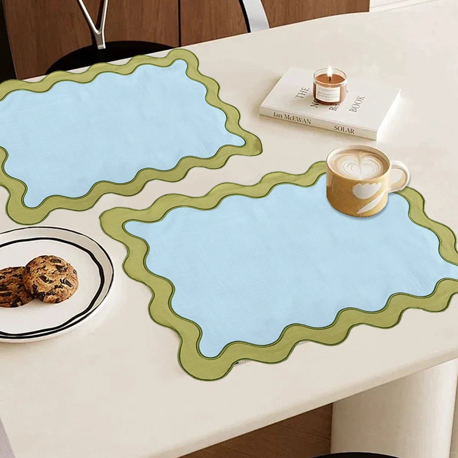Serviette de table coton style moderne lot quatre - vue 8 sur 7