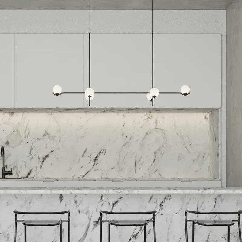 Modern minimalist LED chandelier for home decor - vue 6 sur 14