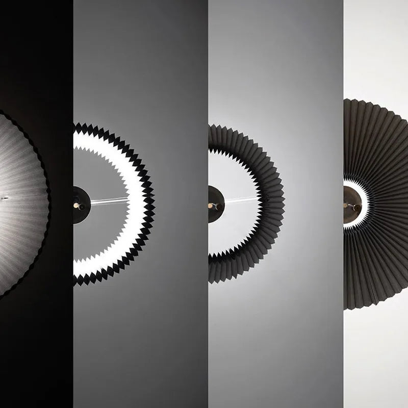 lustre moderne design parapluie en tissu plissé déformé led - vue 7 sur 9