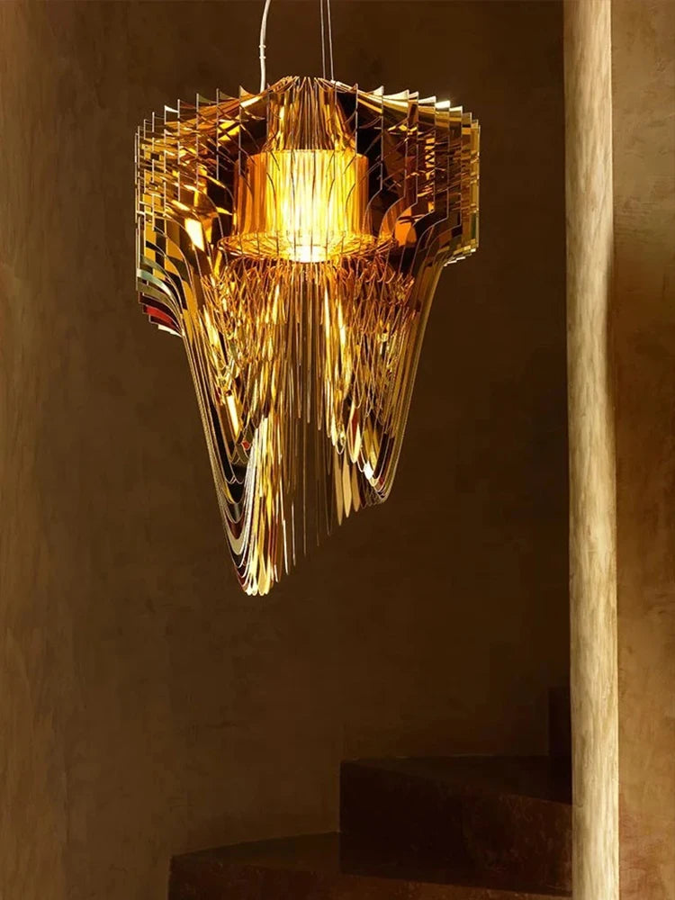 lustre design italien créatif modèle villa art acrylique - vue 6 sur 9