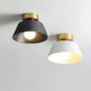 Rétro plafonnier LED décoration intérieure lampe fer rond noir blanc abat-jour pour balcon allée couloir couloir luminaire