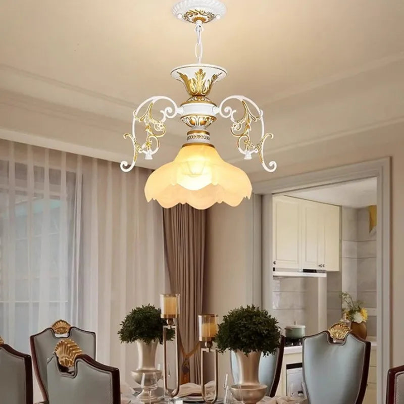 lustre rétro industriel en fer et verre créatif - vue 5 sur 13