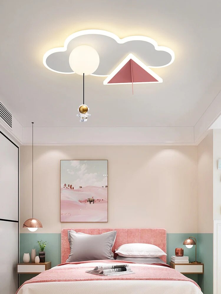 Lampe plafonnier enfant animé astronaute avion nuage. - vue 5 sur 10
