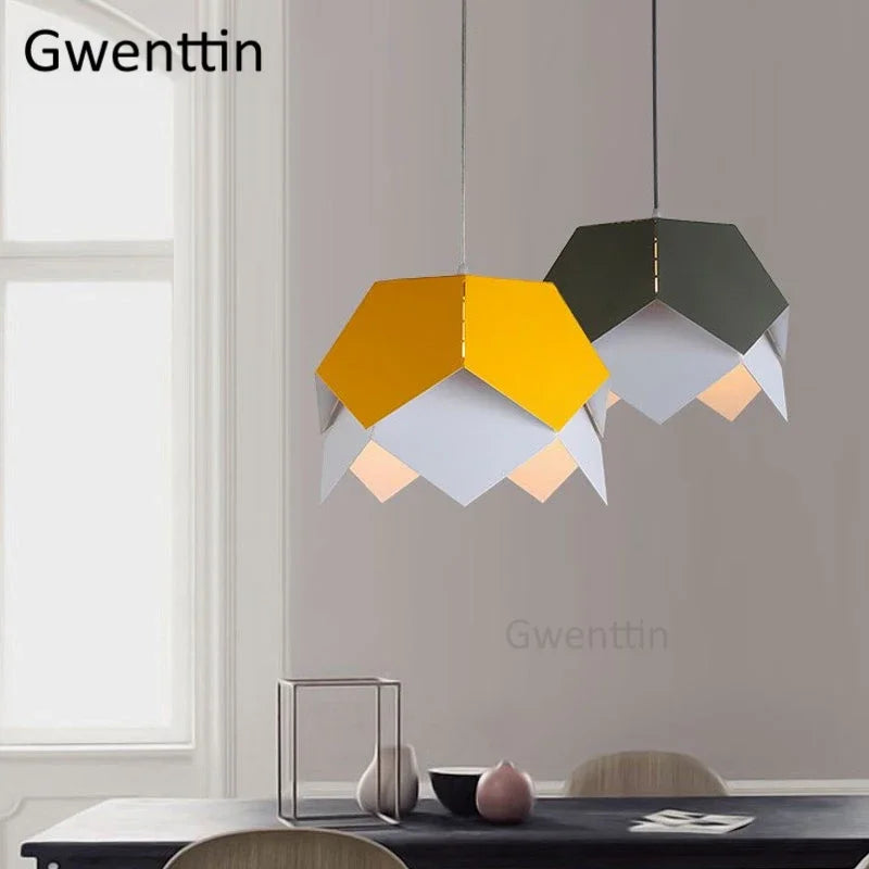suspension géométrique en fer style nordique pour décoration intérieure - vue 10 sur 10
