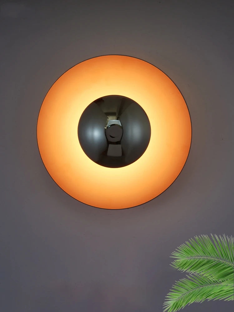 applique murale led ronde en métal diverses teintes éclairage polyvalent - vue 5 sur 12