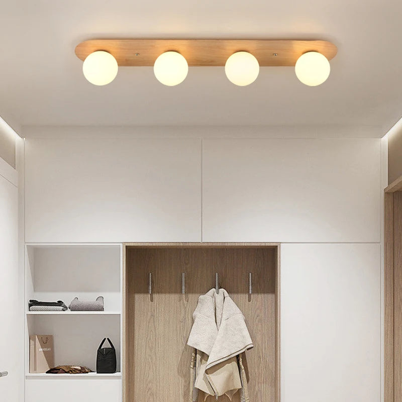 plafonnier moderne imitation bois pour espaces variés et design élégant - vue 3 sur 9
