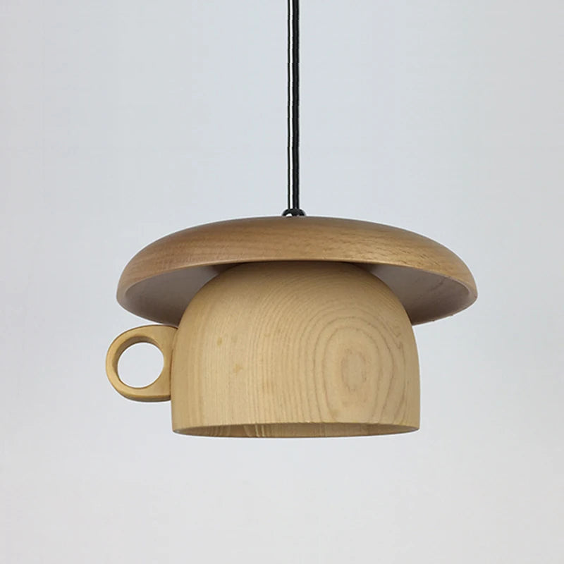 Creative bois tasse suspension moderne salle à manger suspension lampe cuisine luminaires éclairage intérieur décor à la maison Loft Luminaire - vue 6 sur 8