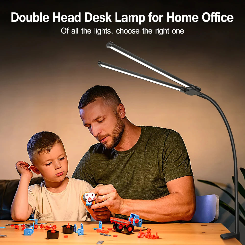 lampe de bureau led pliable à clip protection des yeux 3 modes 10 intensités - vue 6 sur 10