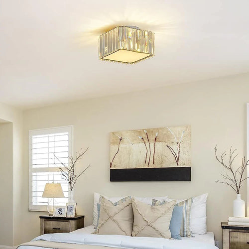 Moderne Simple Cristal Lampe Carrée Plafond Lustre De Luxe Plafonniers Salon Chambre Décorative Led Éclairage Intérieur - vue 5 sur 6