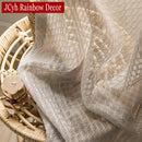 Voilage style japonais aspect lin motifs courbes salon