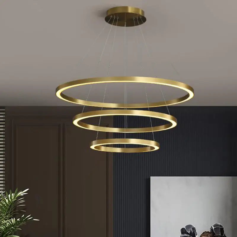 lustre led nordique circulaire pour décoration intérieure luxueuse - vue 4 sur 12