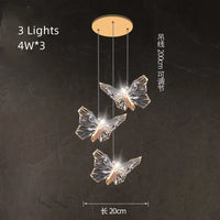 Suspension LED papillon design nordique moderne décoratif d'intérieur